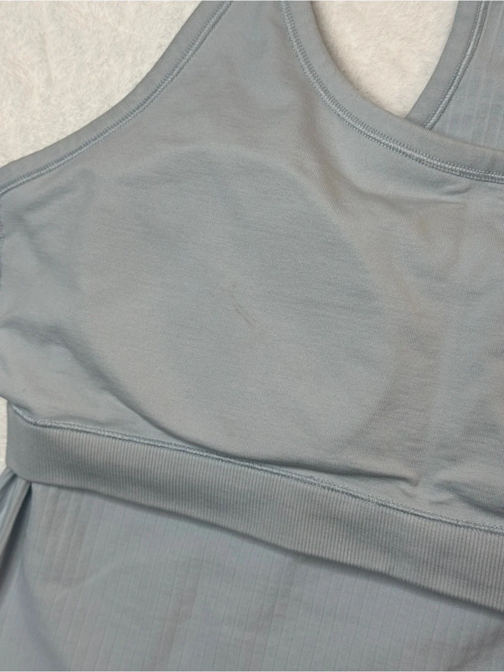 Lululemon Ebb To Street Tank Top *Light Support B/C Cup Starch Blue Sz 10 W1AX1S